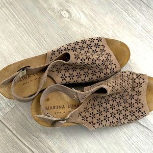 Wedge Sandals in Tan